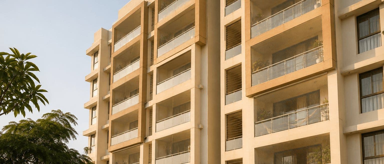 Bird netting installation in Amravati, close detail